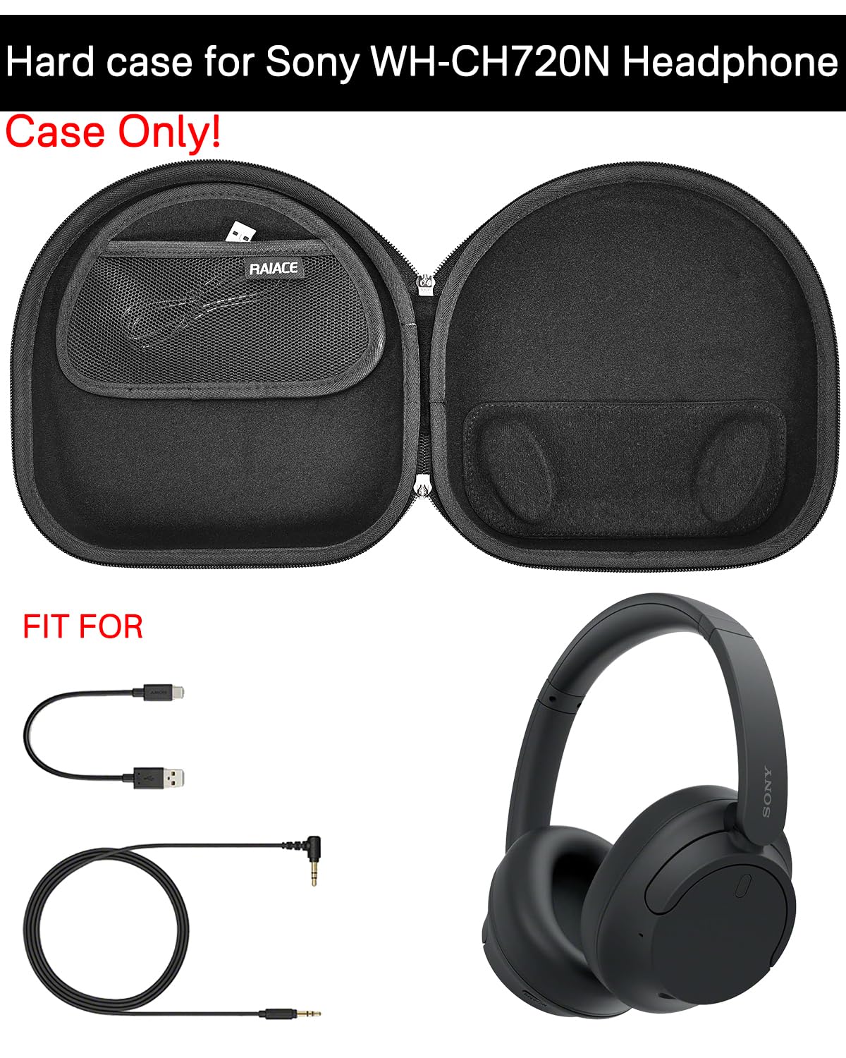 Amazon.com: RAIACE Hard Travel Storage Case for Sony WH-CH720N